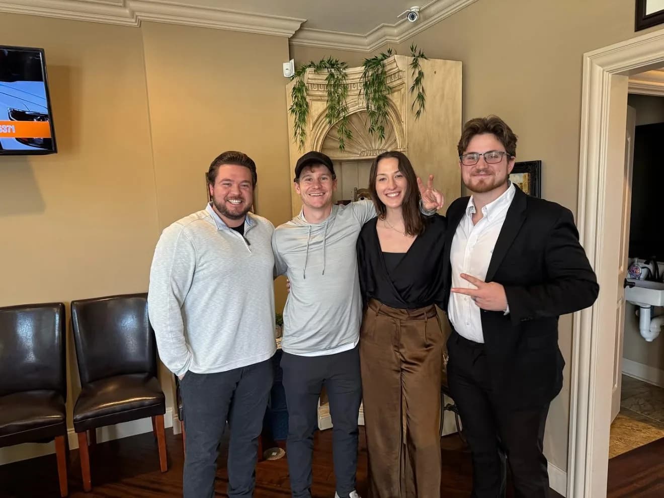 Group of clients celebrating a closing in the attorney's office